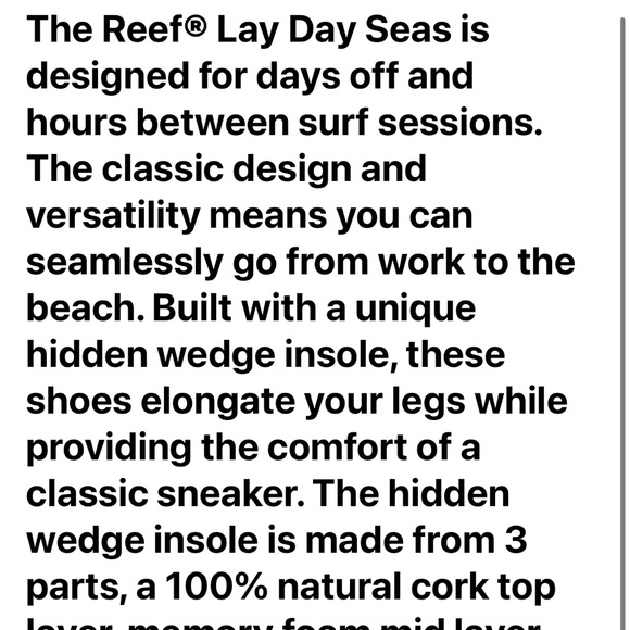 Reef Lay Day Seas Women’s Leather Sneakers size 8 - Picture 8 of 10